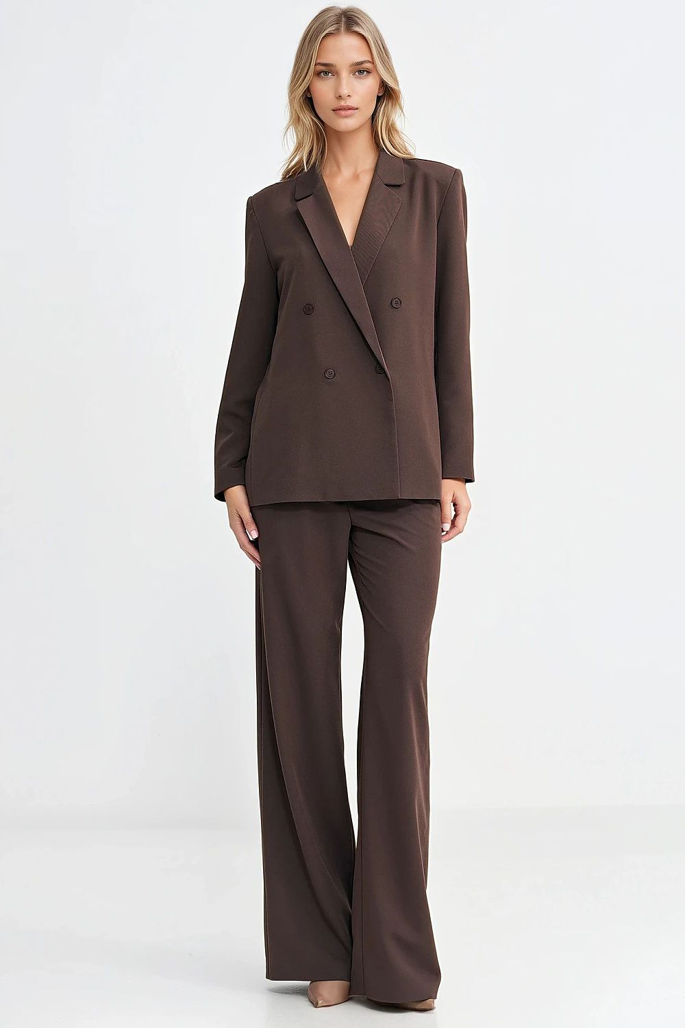   Marynarka oversize dwurzędowa Z88 Brown - Nife 