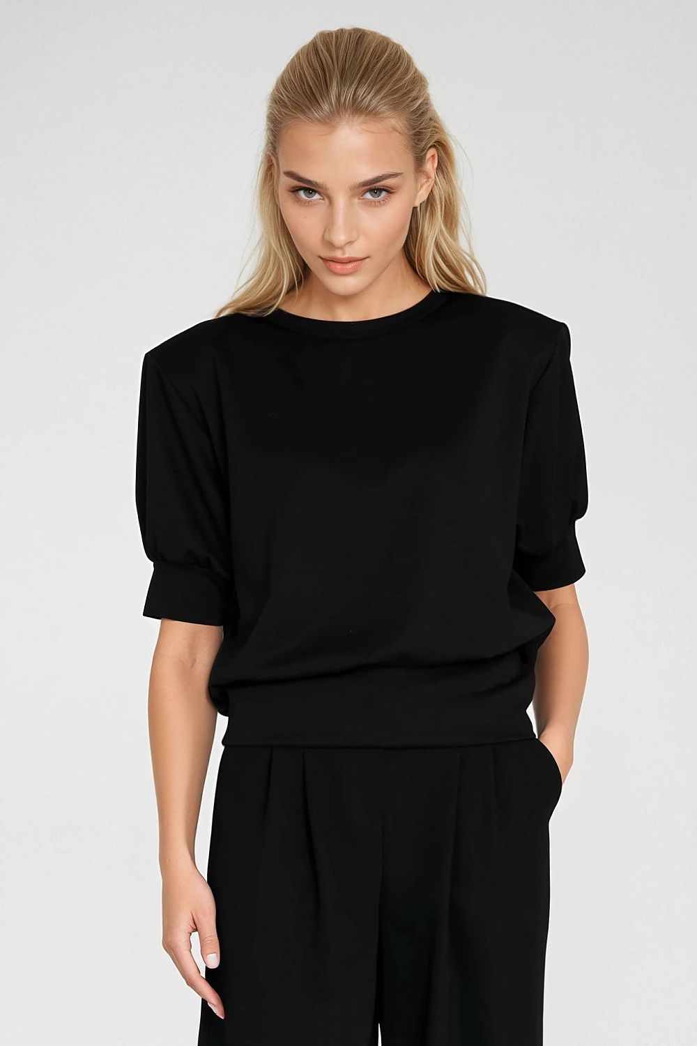   Bluza z krótkim rękawem BL12 Black - Nife 