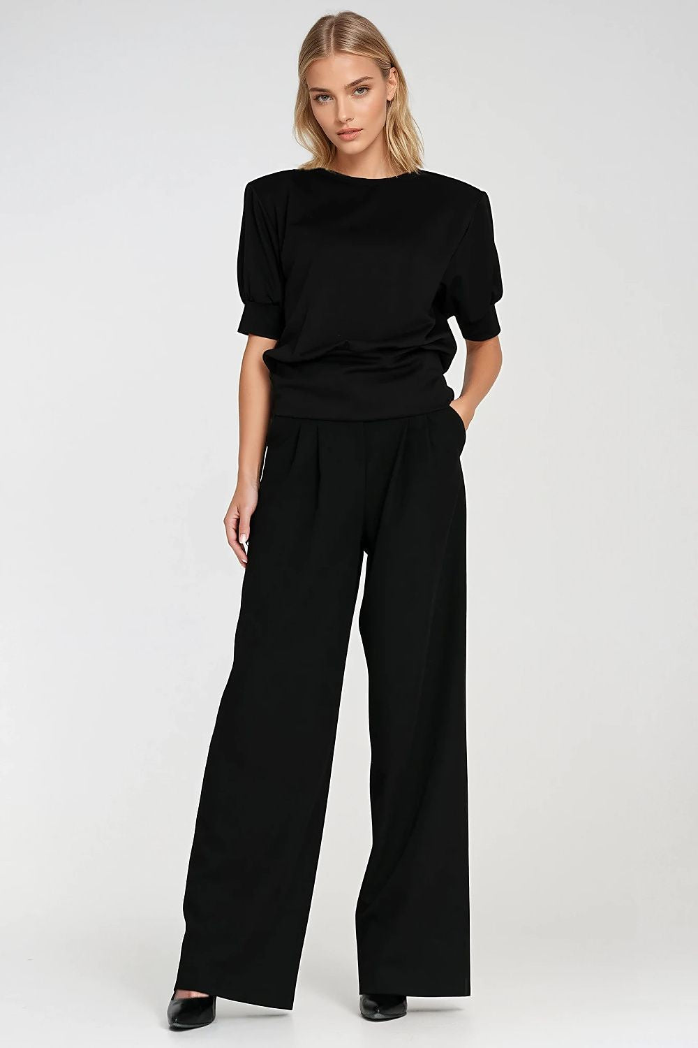   Bluza z krótkim rękawem BL12 Black - Nife 