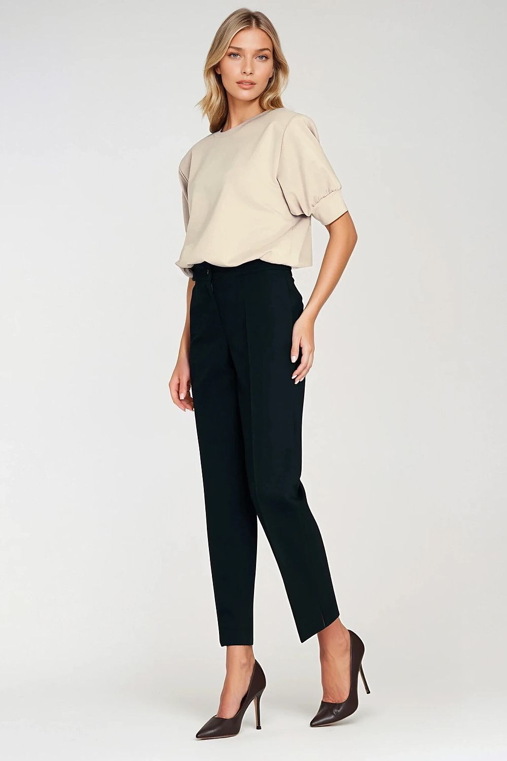   Bluza z krótkim rękawem BL12 Beige - Nife 