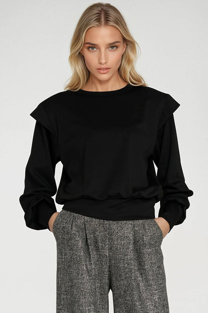   Bluza z wysokimi ściągaczami BL10 Black - Nife 