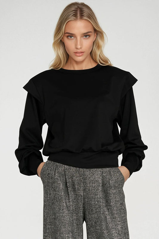   Bluza z wysokimi ściągaczami BL10 Black - Nife 
