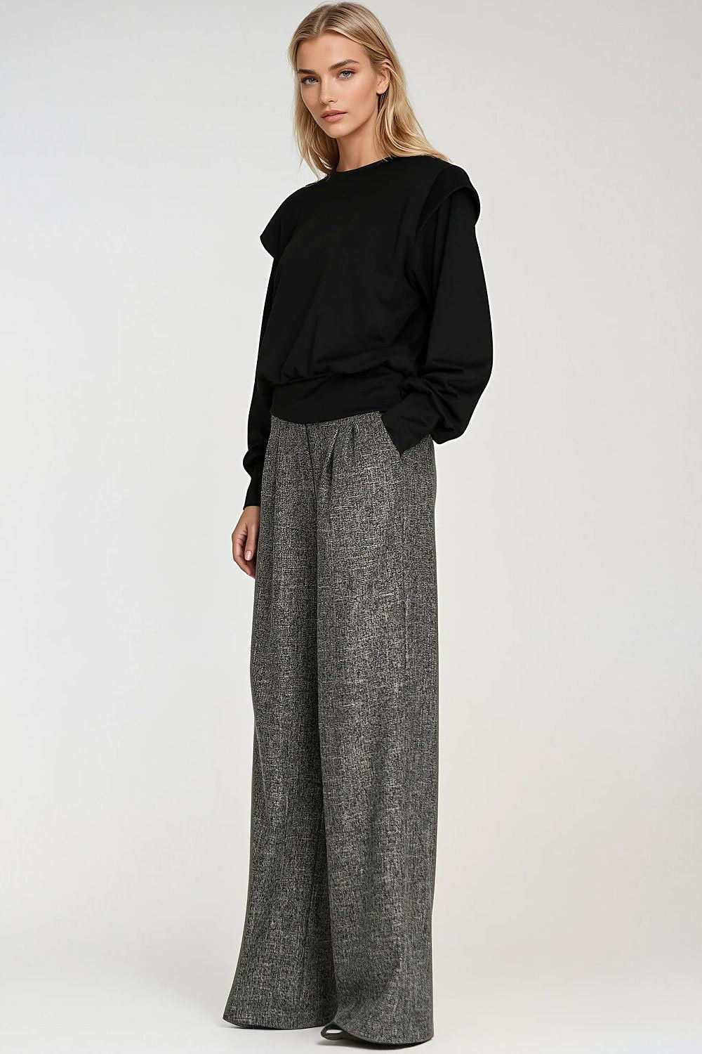   Bluza z wysokimi ściągaczami BL10 Black - Nife 