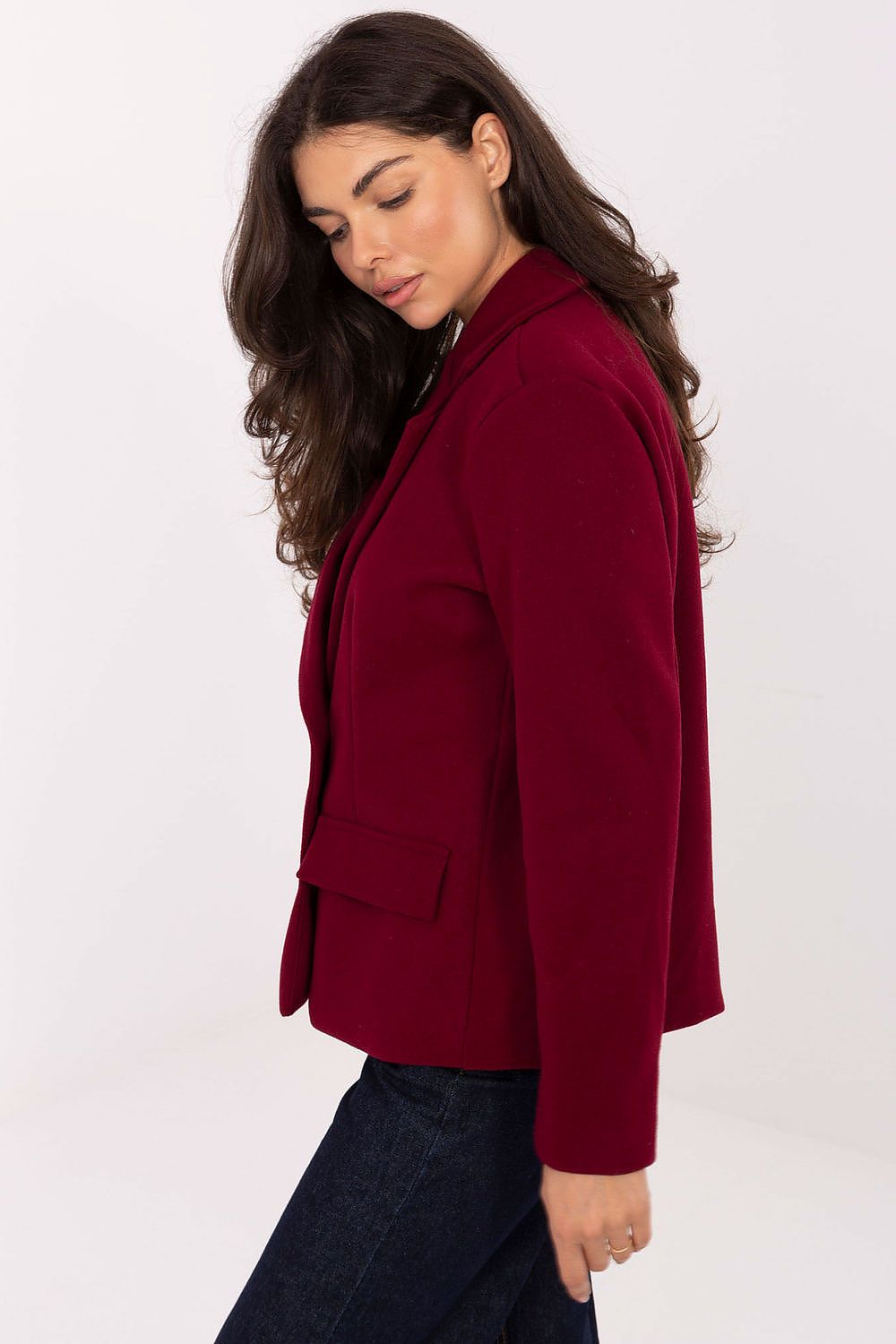   Płaszcz Damski Model IT-KR-FL9559.02P Bordo - Rue Paris 
