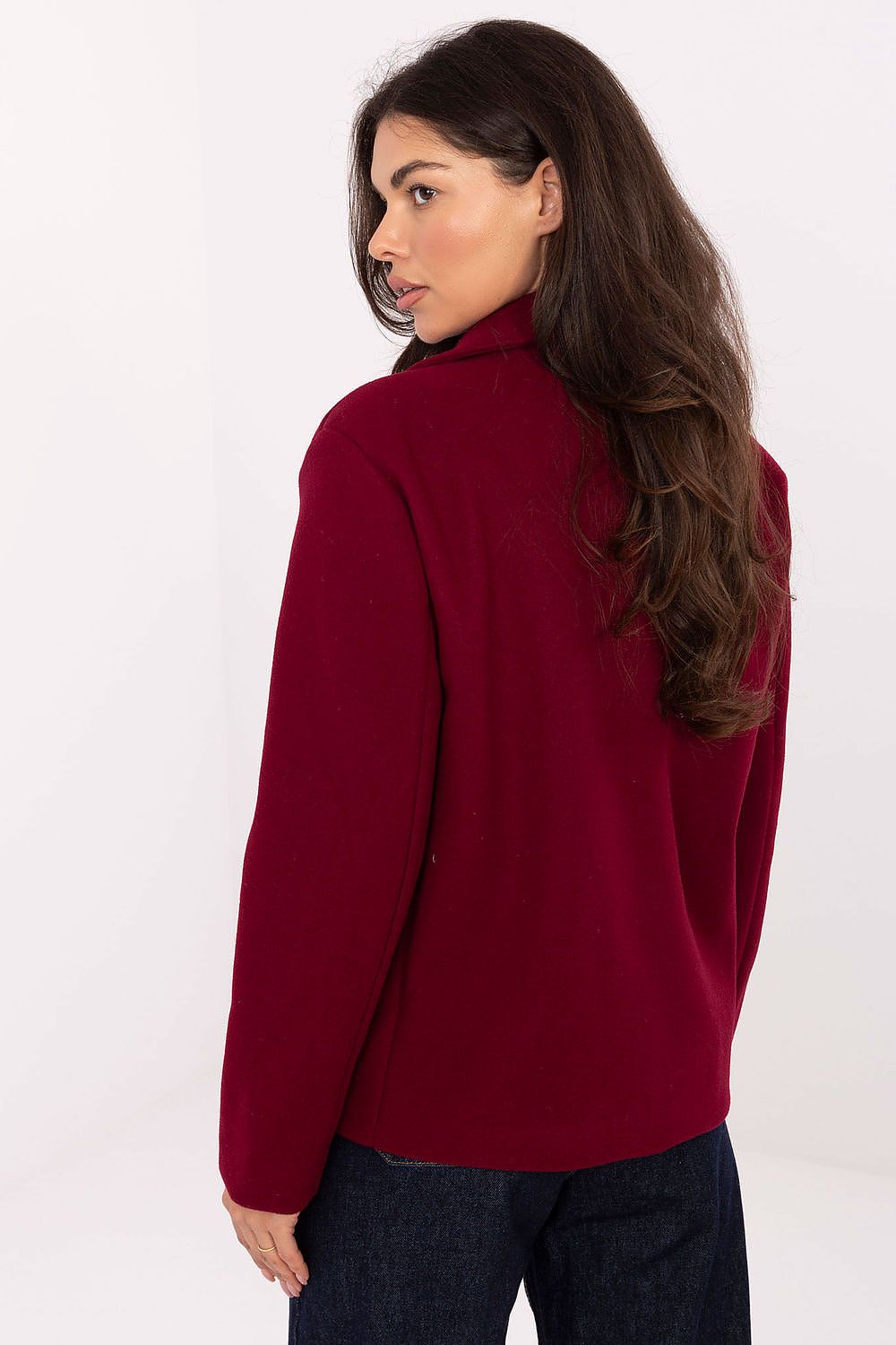   Płaszcz Damski Model IT-KR-FL9559.02P Bordo - Rue Paris 