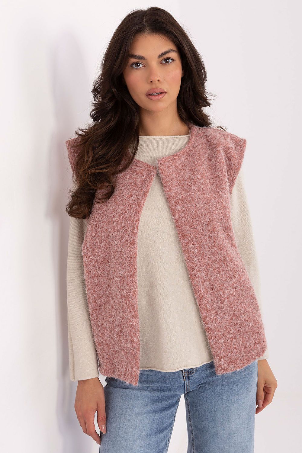   Kamizelka Model IT-KZ-FL9622.29P Dark Pink - Rue Paris 