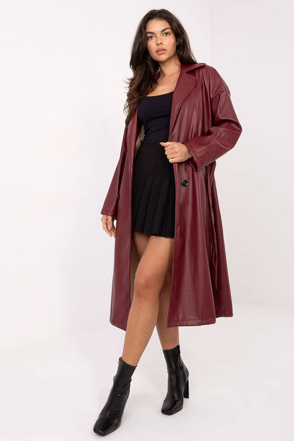   Płaszcz Damski Model IT-PL-A8393.81 Bordo - Rue Paris 