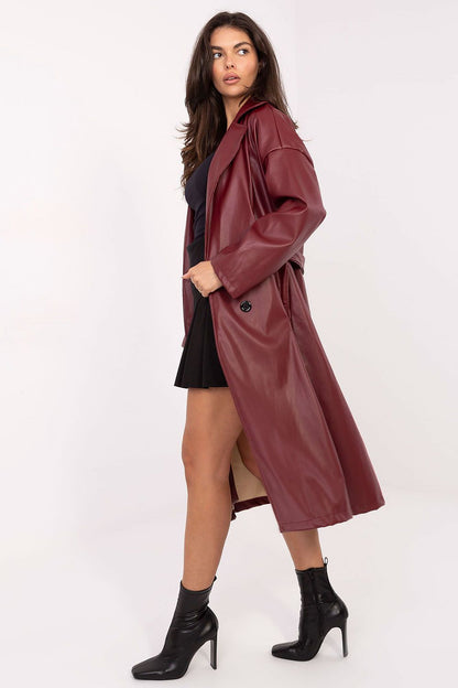   Płaszcz Damski Model IT-PL-A8393.81 Bordo - Rue Paris 