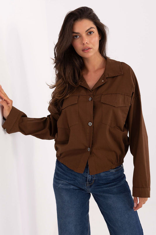   Koszula Damska Model IT-KS-FL9273.86 Brown - Rue Paris 