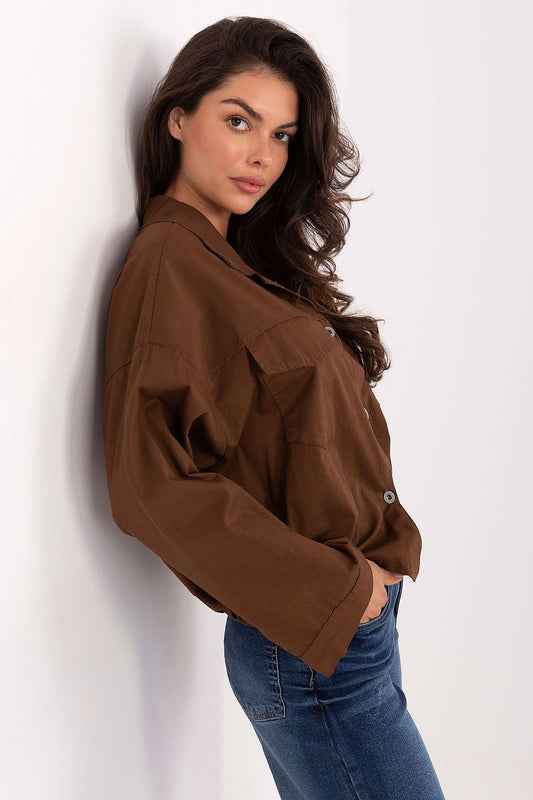   Koszula Damska Model IT-KS-FL9273.86 Brown - Rue Paris 