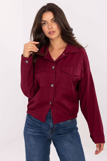   Koszula Damska Model IT-KS-FL9273.86 Bordo - Rue Paris 