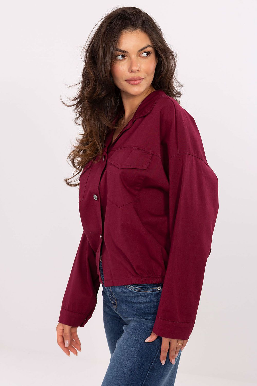   Koszula Damska Model IT-KS-FL9273.86 Bordo - Rue Paris 
