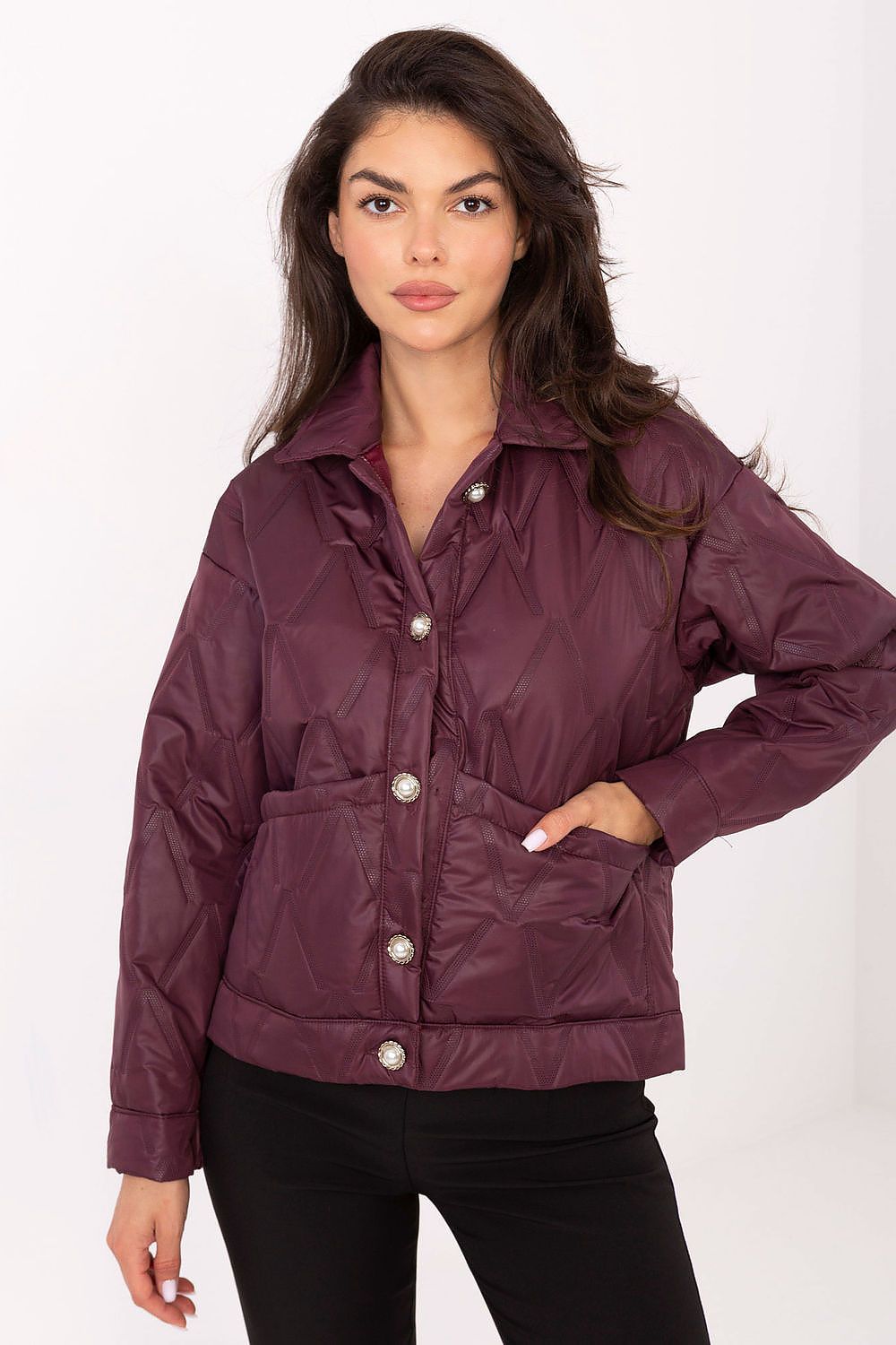   Kurtka Damska Model IT-KR-FL9626.77 Bordo - Rue Paris 