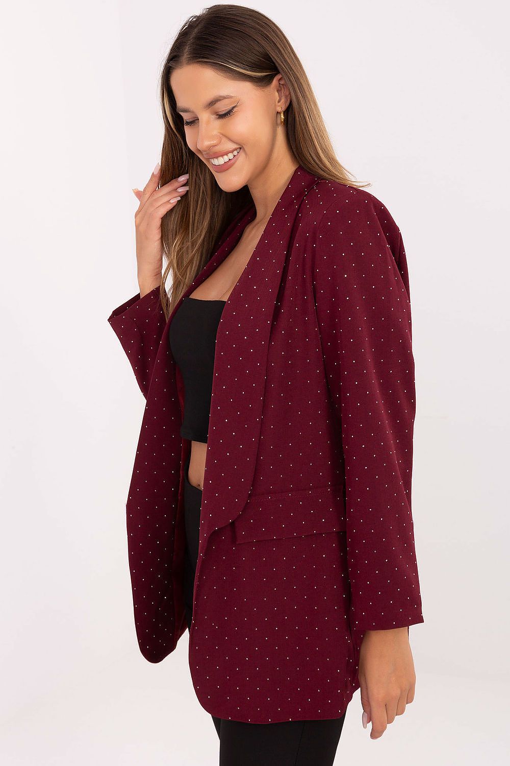   Marynarka Model IT-MA-18657.88 Bordo - Rue Paris 