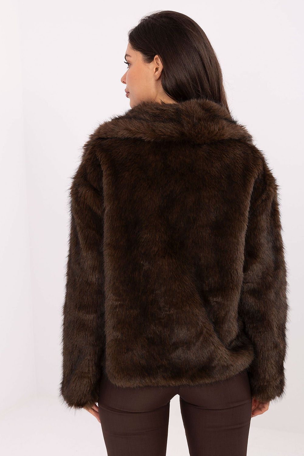  Kurtka Damska Model IT-KR-2501.43P Dark Brown - Rue Paris 