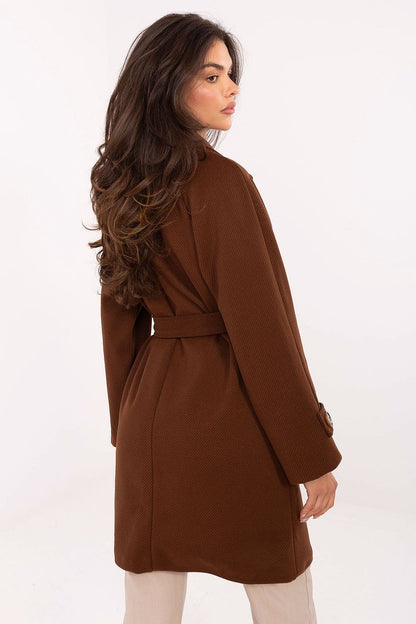   Płaszcz Damski Model IT-PL-A9589.58 Brown - Rue Paris 