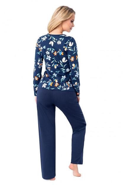  Piżama Damska Model Caroline Long Navy - Donna 