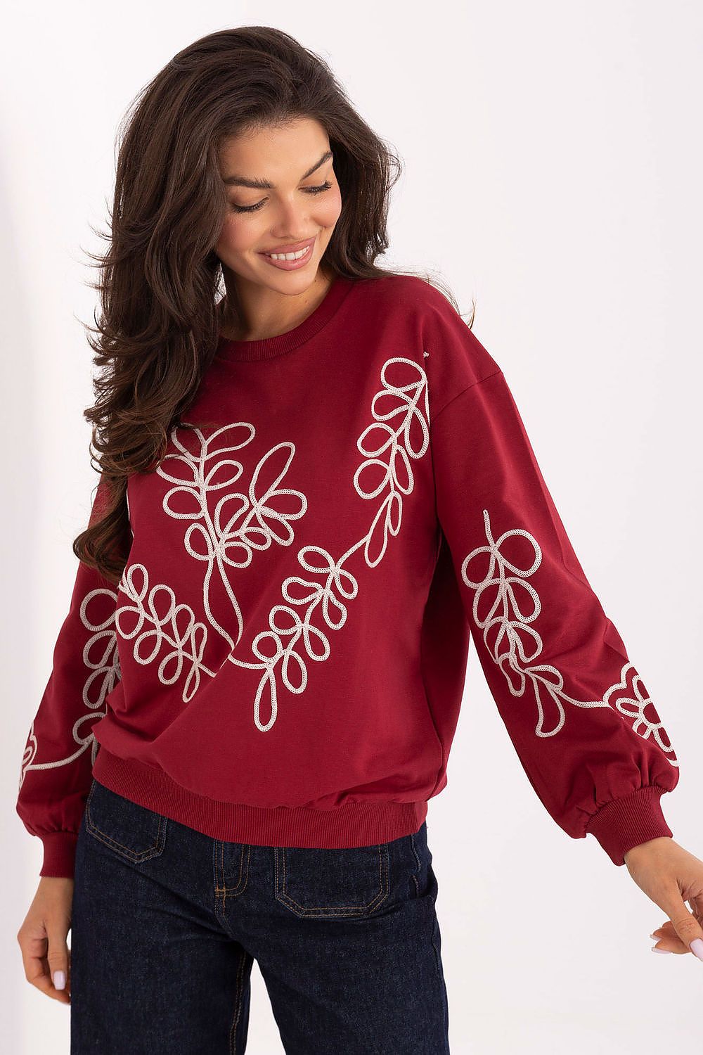   Bluza Damska Model RV-BZ-A175.02 Bordo - Relevance 
