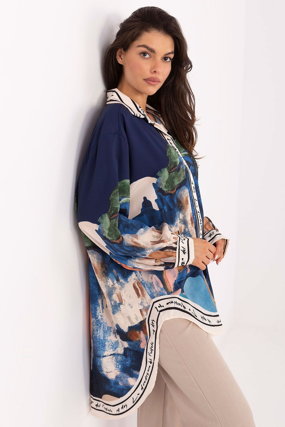  Koszula Damska Model IT-KS-18729.12 Navy - Rue Paris 
