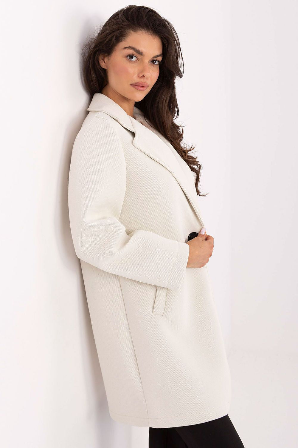   Płaszcz Damski Model IT-PL-FL8153.60 Light Beige - Rue Paris 
