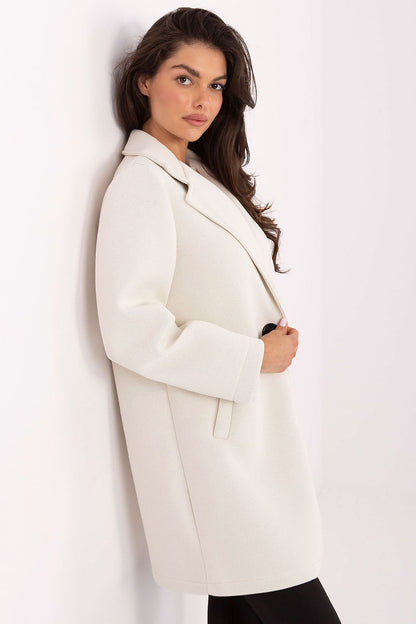   Płaszcz Damski Model IT-PL-FL8153.60 Light Beige - Rue Paris 