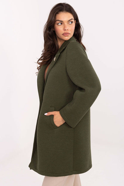   Płaszcz Damski Model IT-PL-FL8153.60 Khaki - Rue Paris 