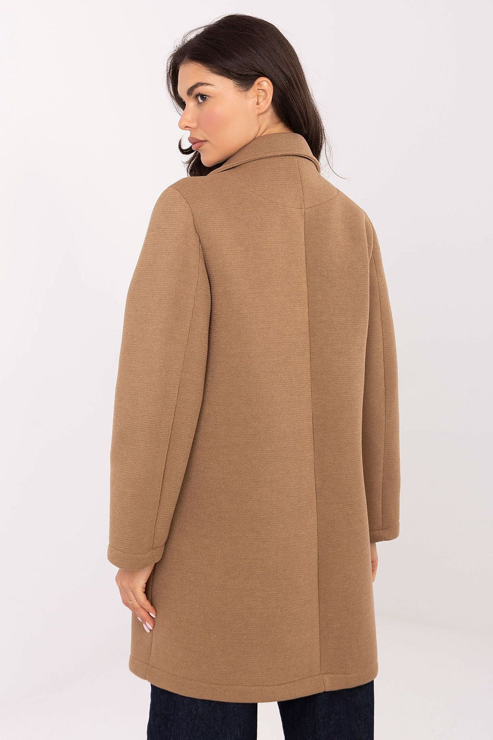   Płaszcz Damski Model IT-PL-FL8153.60 Camel - Rue Paris 