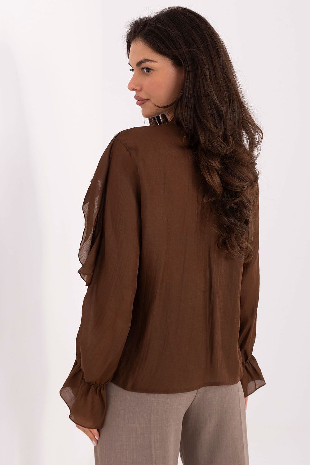   Koszula Damska Model MI-BZ-27427.96 Brown - Rue Paris 