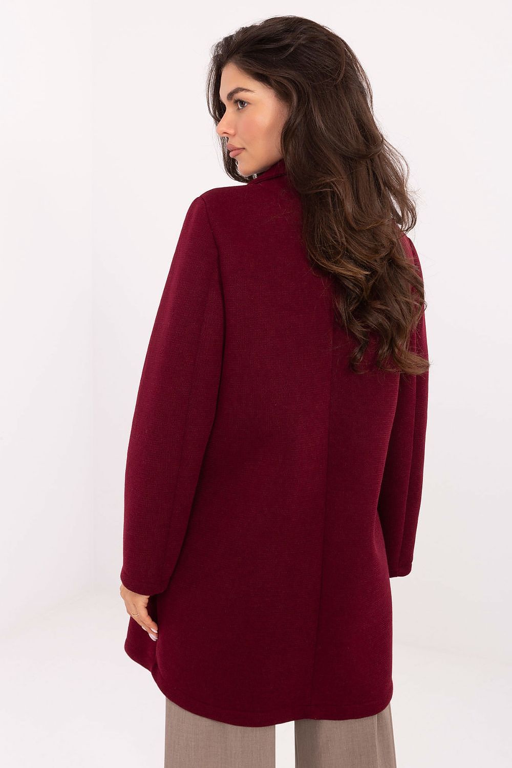   Płaszcz Damski Model IT-PL-FL8153.60 Bordo - Rue Paris 