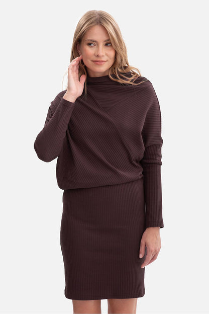 Sukienka Model B309 Gorzka Czekolada - BeWear 