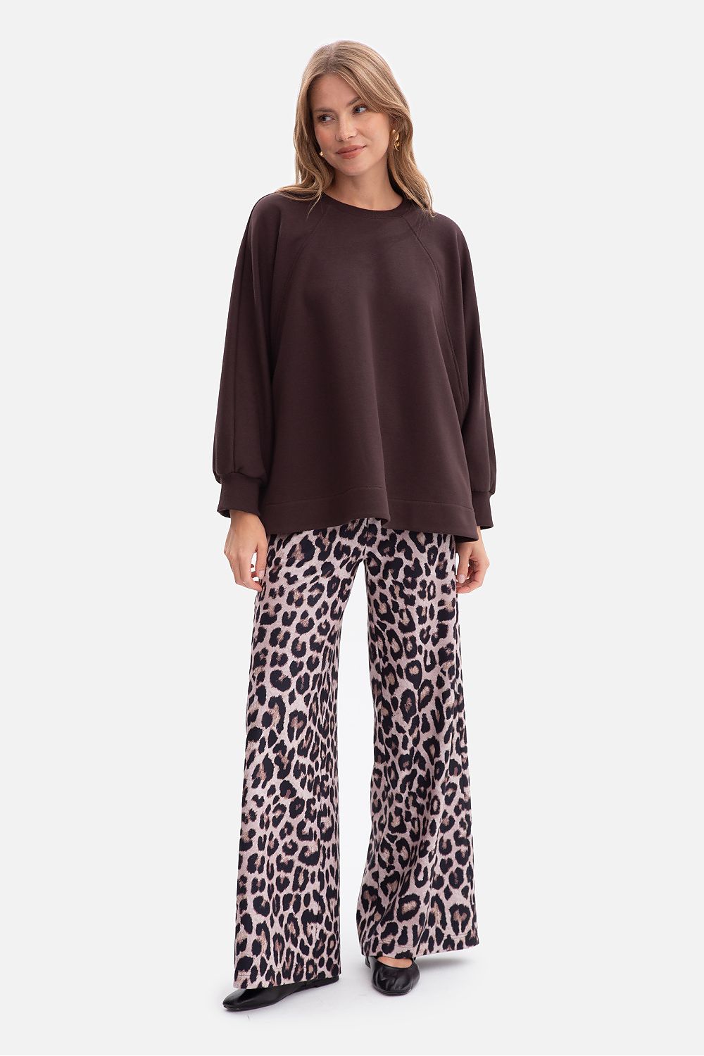   Bluza Damska Model B306 Gorzka Czekolada - BeWear 