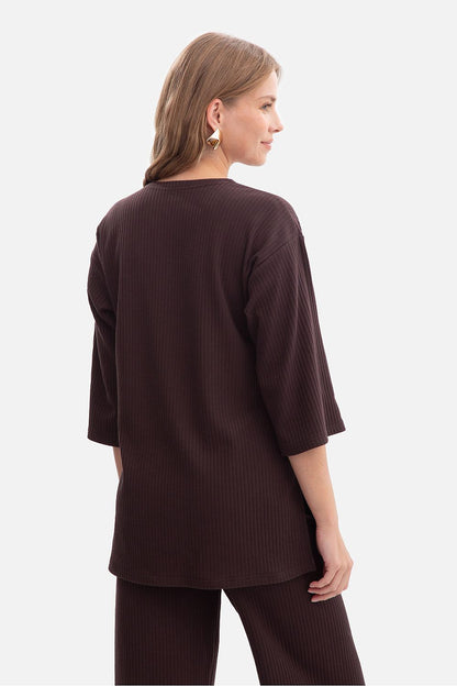   Bluzka Model B301 Gorzka Czekolada - BeWear 