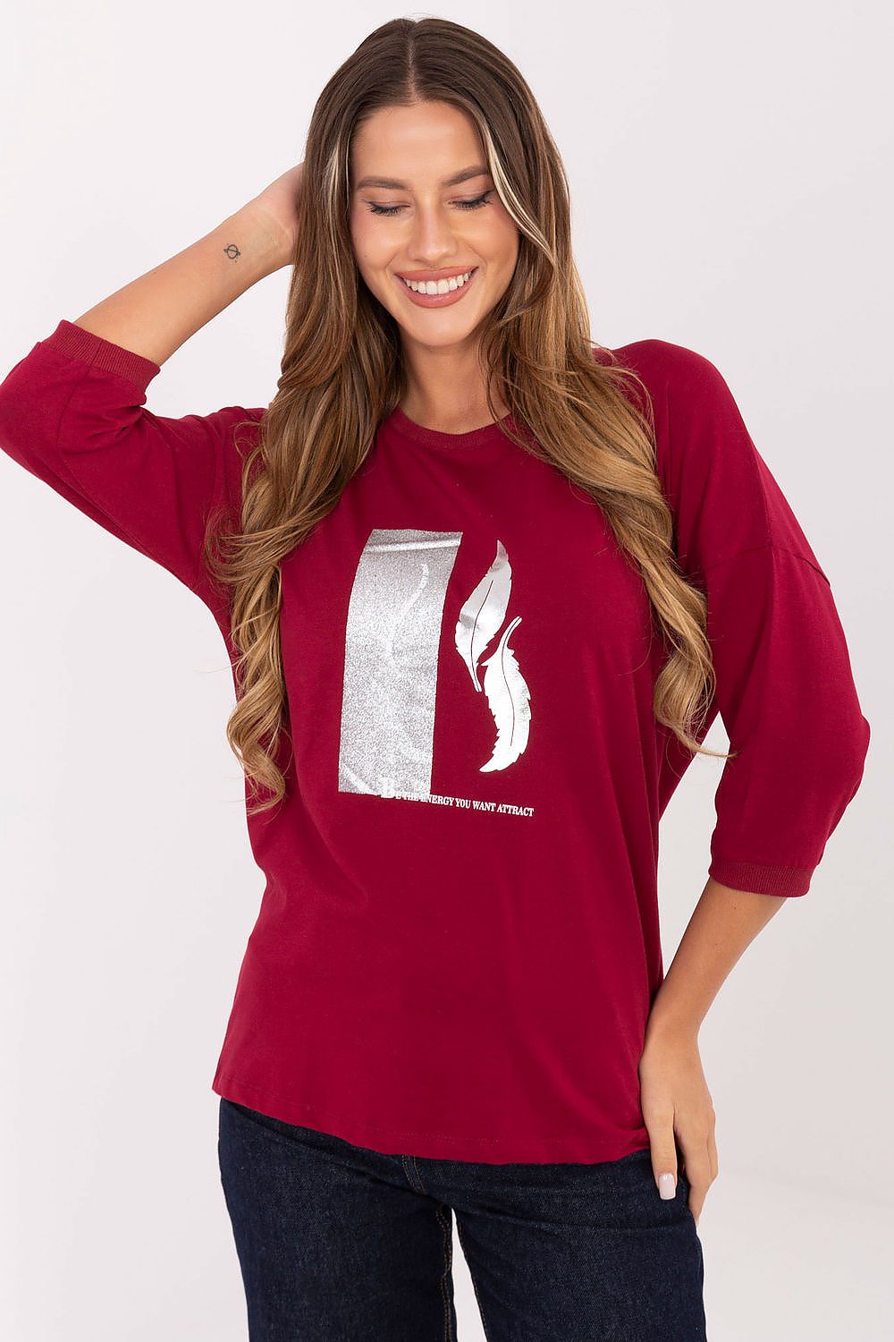   Bluzka Model RV-BZ-A820.27P Bordo - Relevance 