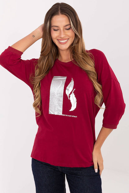   Bluzka Model RV-BZ-A820.27P Bordo - Relevance 