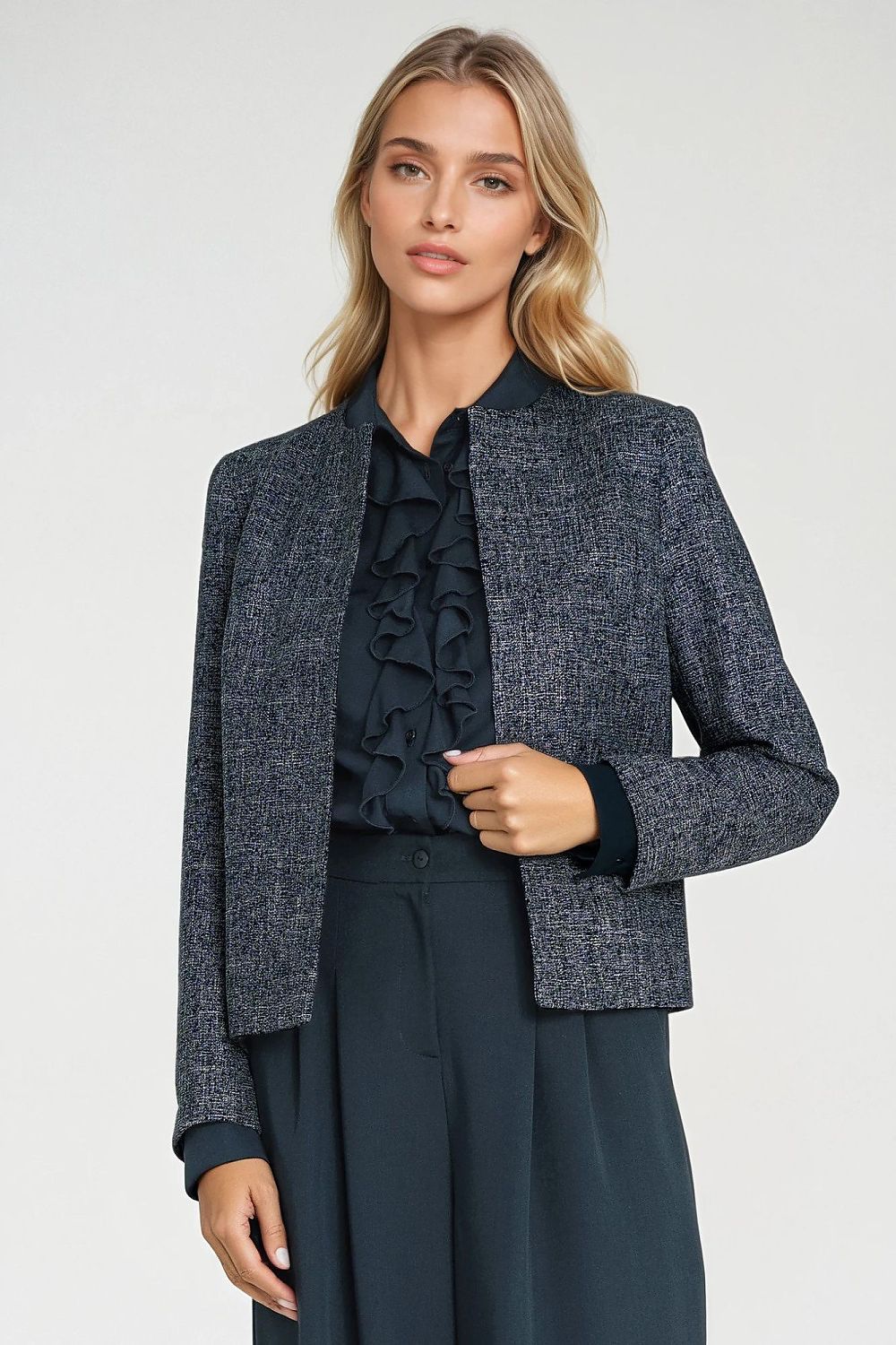   Żakiet typu chanel Z85 Navy - Nife 