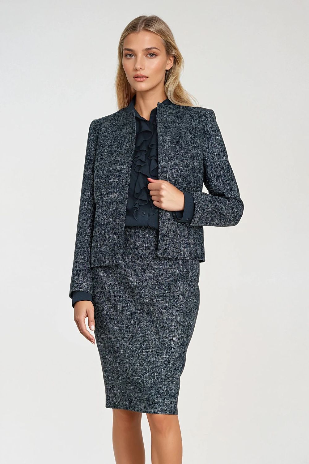   Żakiet typu chanel Z85 Navy - Nife 