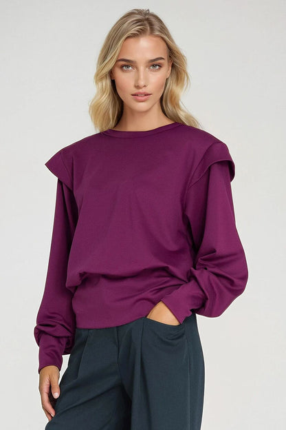   Bluza z wysokimi ściągaczami BL10 Purpura - Nife 