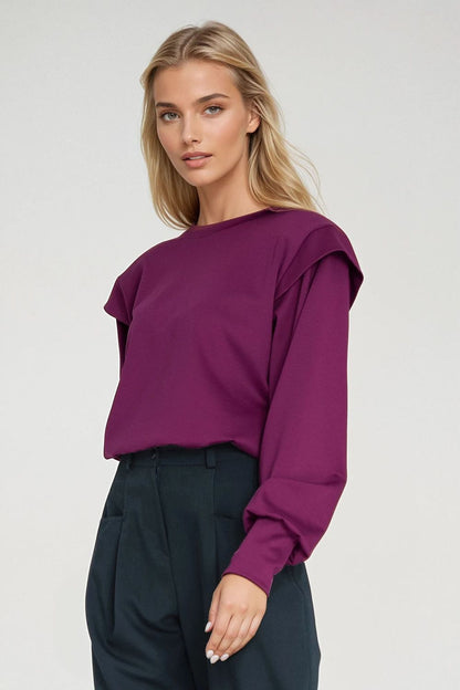   Bluza z wysokimi ściągaczami BL10 Purpura - Nife 