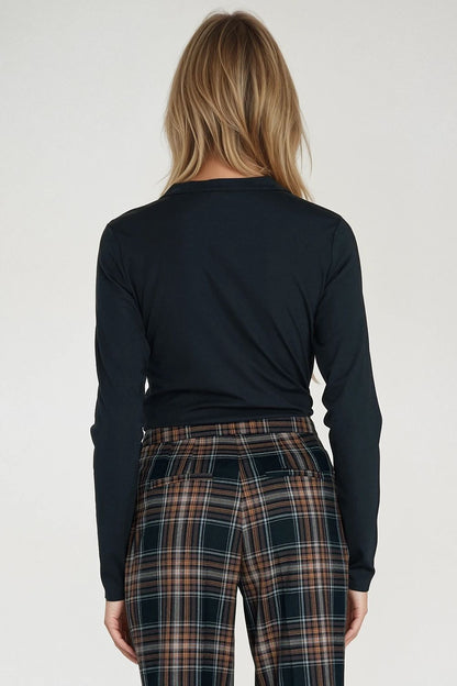   Bluzka polo ze stójką B195 Navy - Nife 
