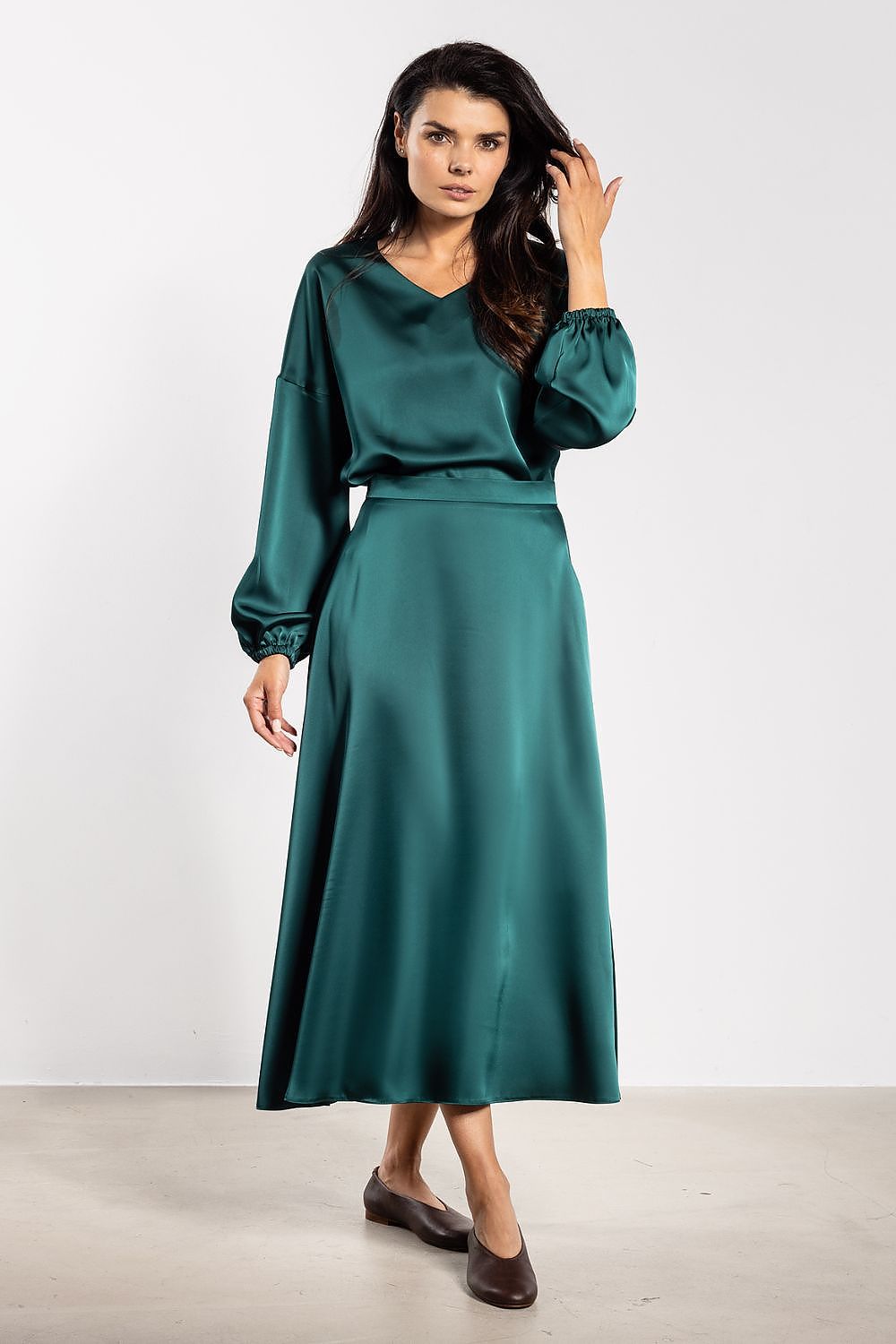   Bluzka Model A740 Bottle Green - awama 
