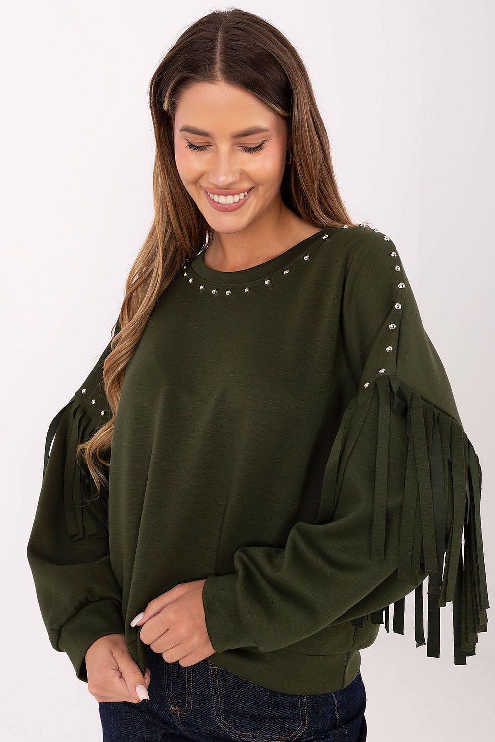   Bluza Damska Model IT-BL-21731.85 Khaki - Rue Paris 