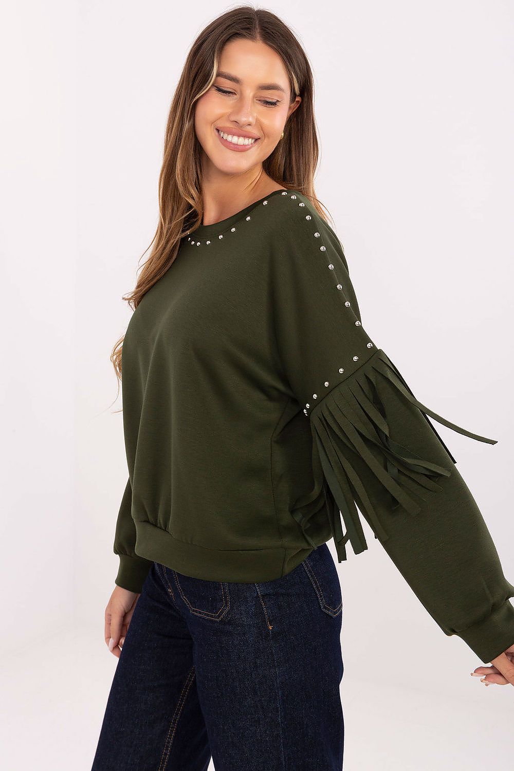   Bluza Damska Model IT-BL-21731.85 Khaki - Rue Paris 