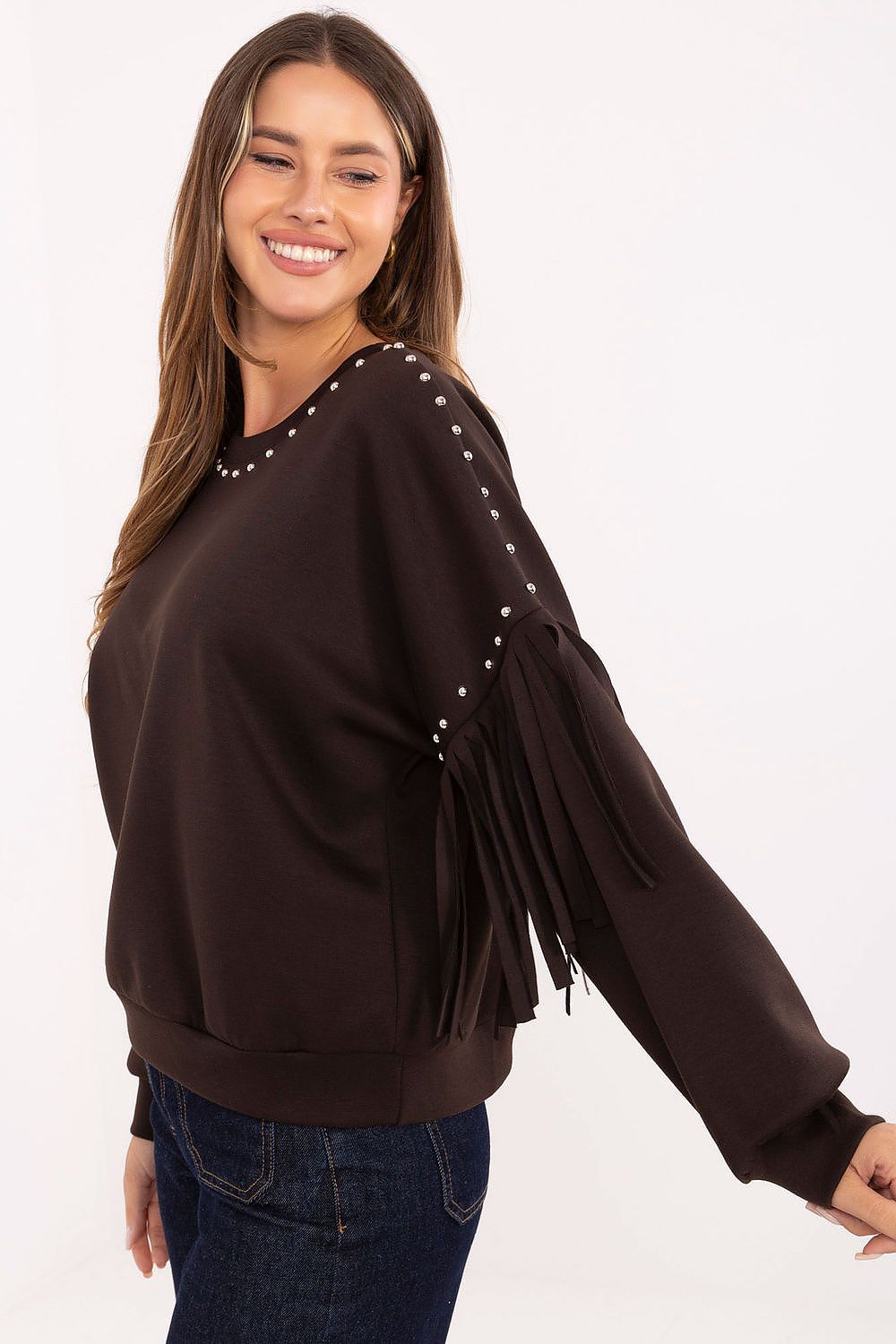  Bluza Damska Model IT-BL-21731.85 Dark Brown - Rue Paris 