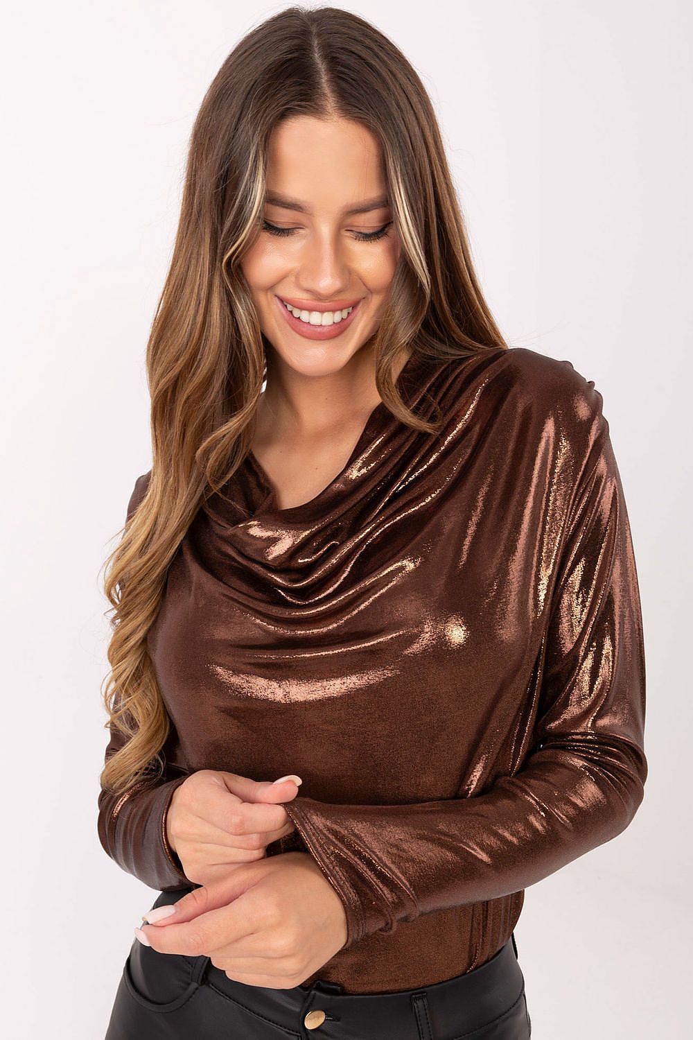   Bluzka Model DHJ-BZ-15268.30 Brown - Italy Moda 