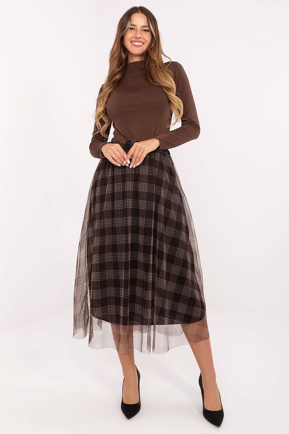  Spódnica Model MI-SD-271329-2.02 Brown - Italy Moda 