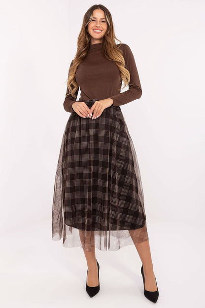  Spódnica Model MI-SD-271329-2.02 Brown - Italy Moda 