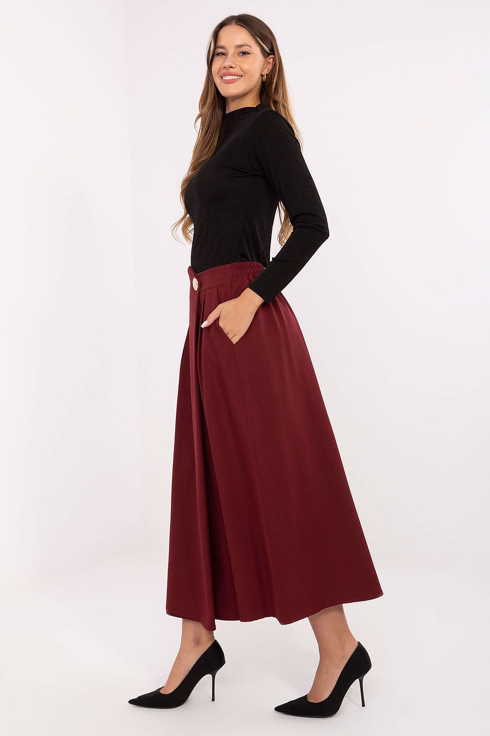  Spódnica Model IT-SD-81036.32 Bordo - Rue Paris 