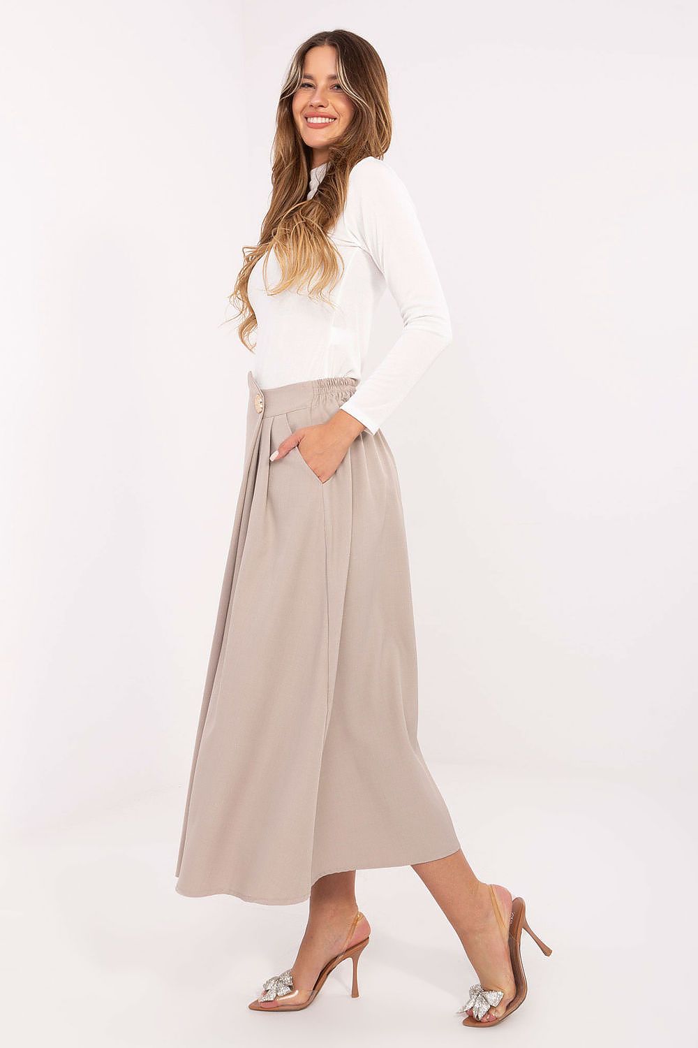 Spódnica Model IT-SD-81036.32 Beige - Rue Paris 