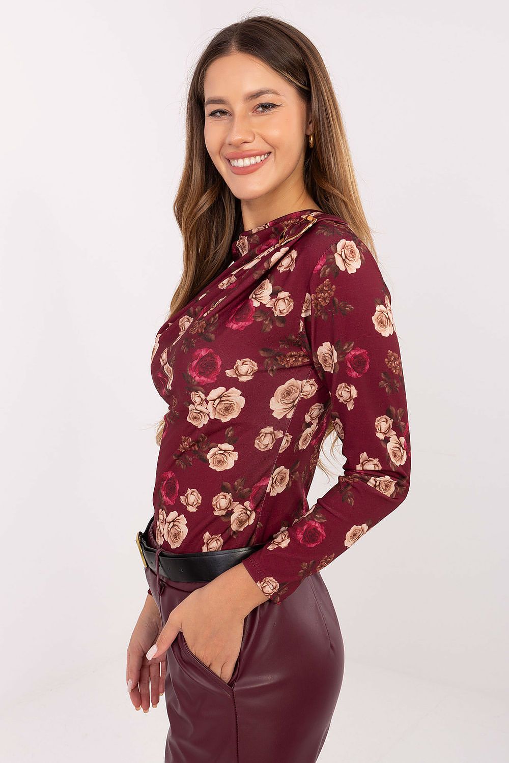   Bluzka Model IT-BZ-20315-1.19P Bordo - Rue Paris 