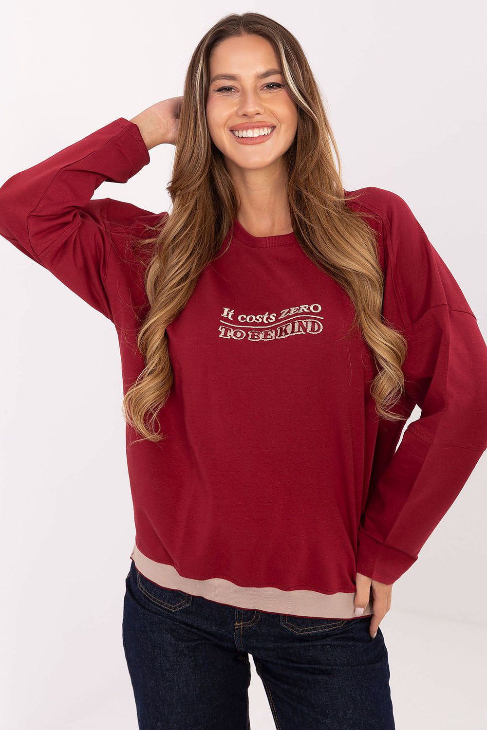   Bluza Damska Model RV-BZ-A907.08P Bordo - Relevance 